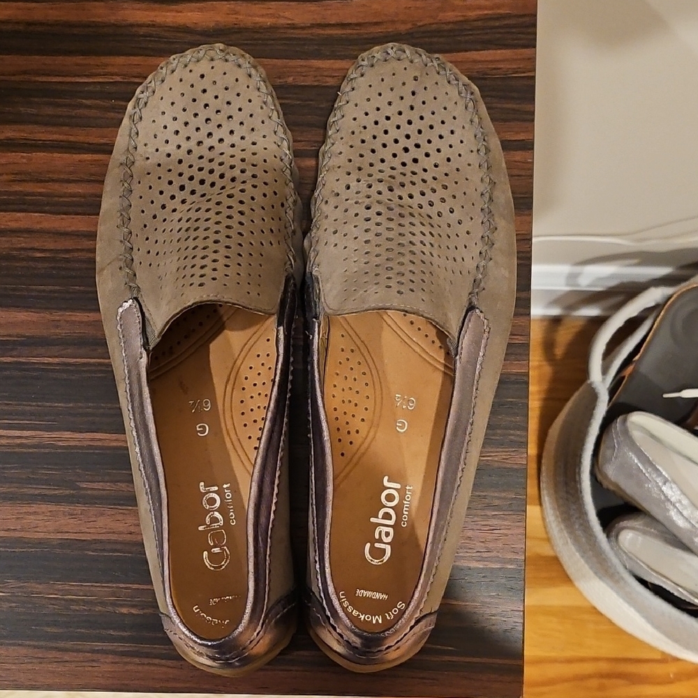Gabor Women's Taupe Perforated Loafers